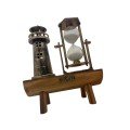 Souvenir Retro Wooden Lighthouse Hourglass Figurine