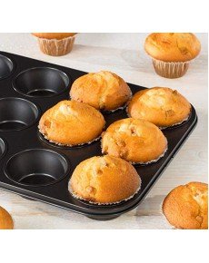 12 Compartment Metal Nonstick Muffin Cake Mold
