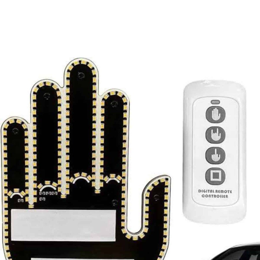 Hand Middle Finger LED Controlled In-Car Reflector Rear Window Hand Icon