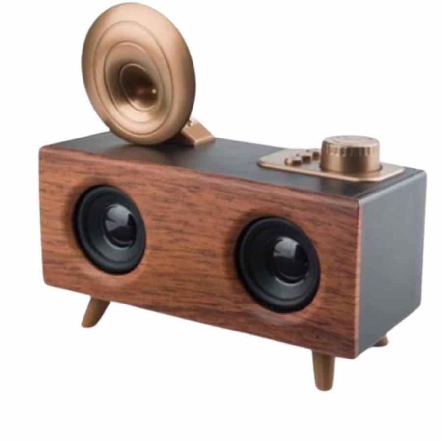 Bluetooth Nostalgia Speaker Radio Gramophone Wooden Color Vintage