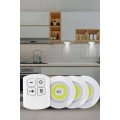 Adhesive 3 Spot LED Light Lamp Without Mounting Battery Powered Remote Controlled