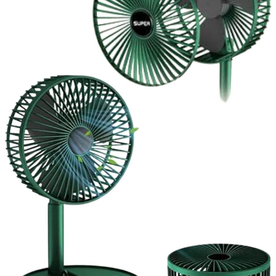 3 Level Speed ​​Adjustable Fan with Phone Stand Rechargeable Foldable Cooling Fan