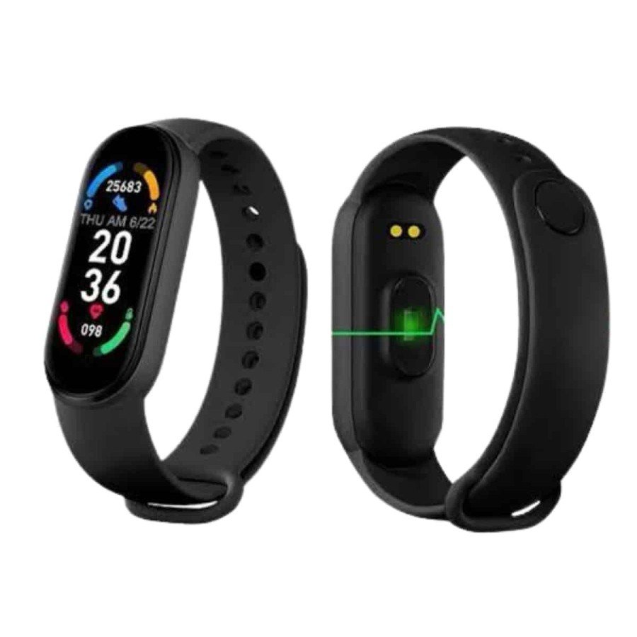 M6 Smart Bracelet Black Pedometer Fitness Tracker Android and IOS Compatible