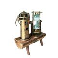 Souvenir Retro Wooden Lighthouse Hourglass Figurine