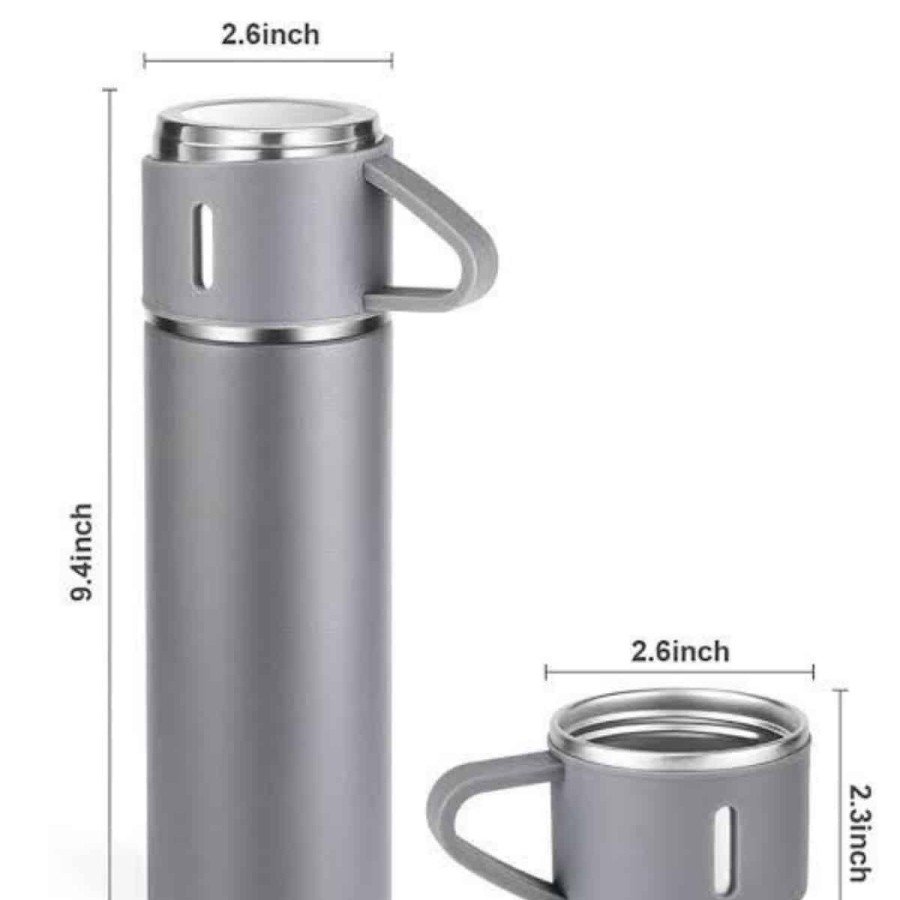 Thermos Set Stainless Steel 3 Glass Vacuum Thermos Set 500 Ml Heat Protection Up to 12 Hours