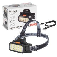 15 LED YELLOW / WHITE RECHARGEABLE HEAD LAMP WATTON WT-652