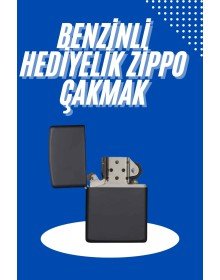 Refillable Black Gasoline Lighter Metallic