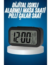 Illuminated Degree Desk Office Clock Alarm Thermometer Calendar Alarm Clock