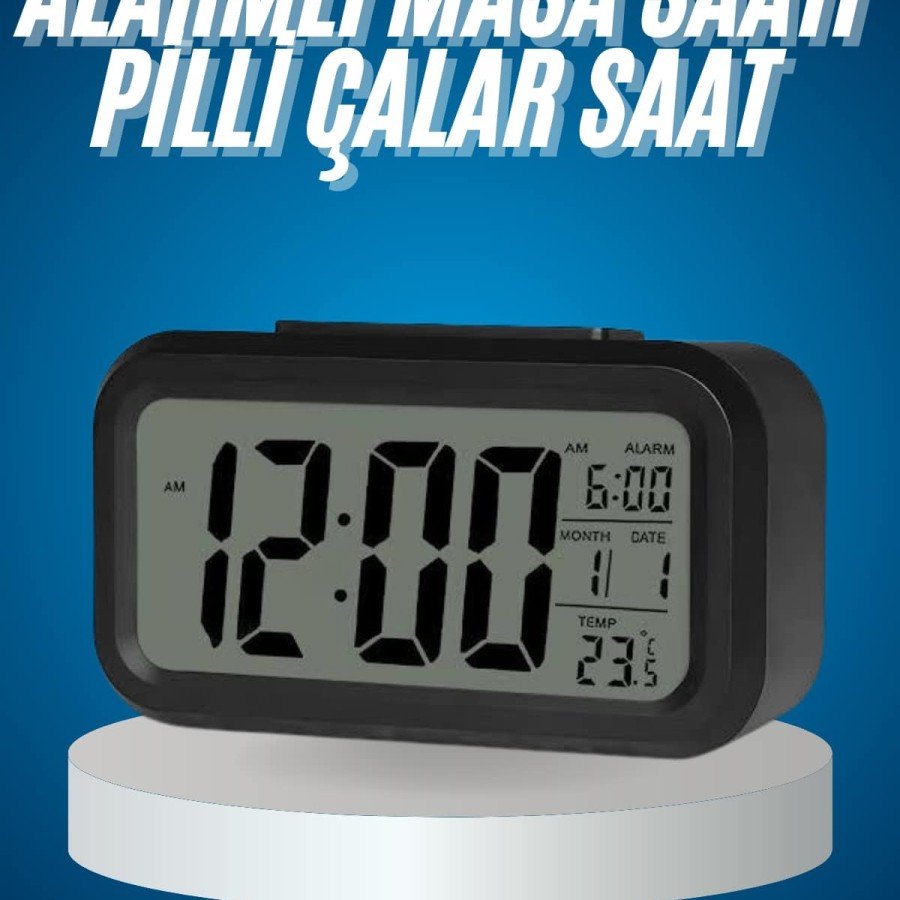 Illuminated Degree Desk Office Clock Alarm Thermometer Calendar Alarm Clock