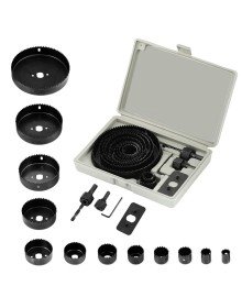 16 Piece Punch Set Wood Cutting Saw Drill Bit Set Drywall Ceiling Cutting