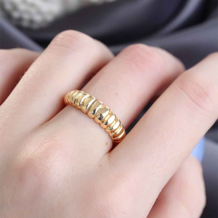 Gold Color Adjustable Auger Women s Ring