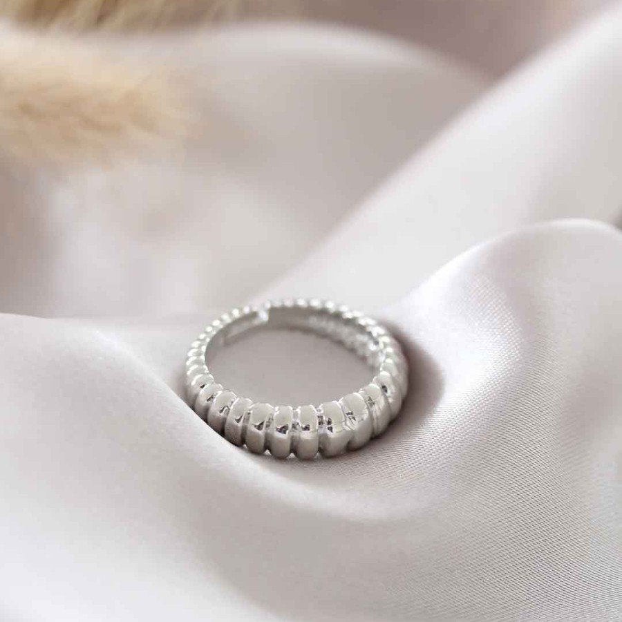 Silver Color Adjustable Auger Women s Ring