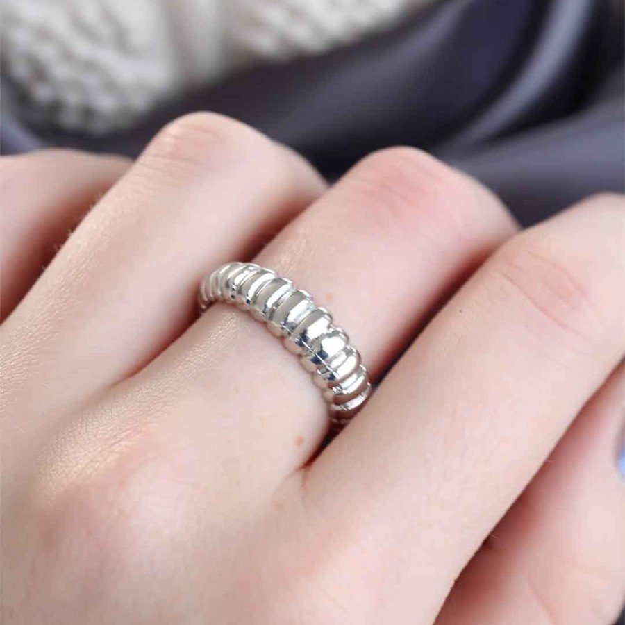 Silver Color Adjustable Auger Women s Ring