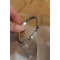 316L Steel Roman Numeral Silver Color Bracelet Clamp