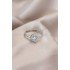 Adjustable Silver Color Metal Zircon and Crystal Stone Oval Model Ring