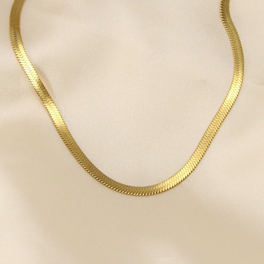 316L Steel Gold Color 45 cm Italian Chain Model Women s Necklace