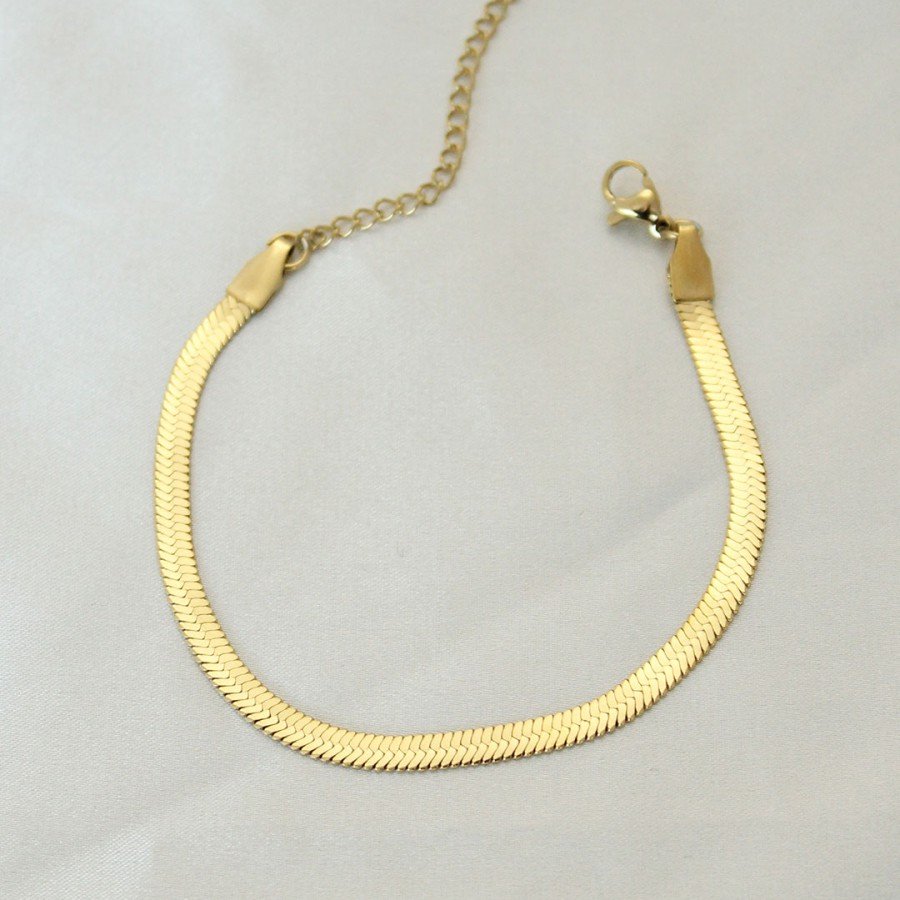 316L Steel Gold Color Italian Chain Bracelet