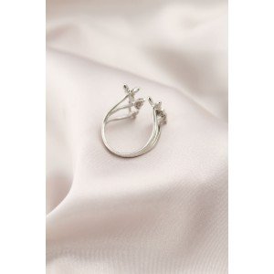 Silver Color Metal Butterfly Model Women's Ring
