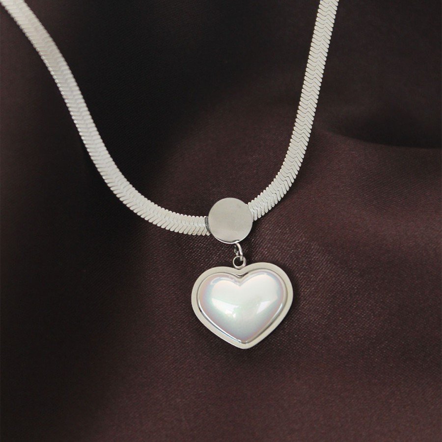 316L Steel Italian Chain Heart Necklace
