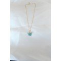 Gold Plated Turquoise Color Pearlescent Butterfly Necklace