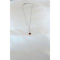 Silver Plated Red Rose Figured Women s Necklace