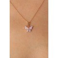 Gold Lilac Color Butterfly Figure Women s Necklace