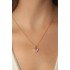 Gold Lilac Color Butterfly Figure Women's Necklace