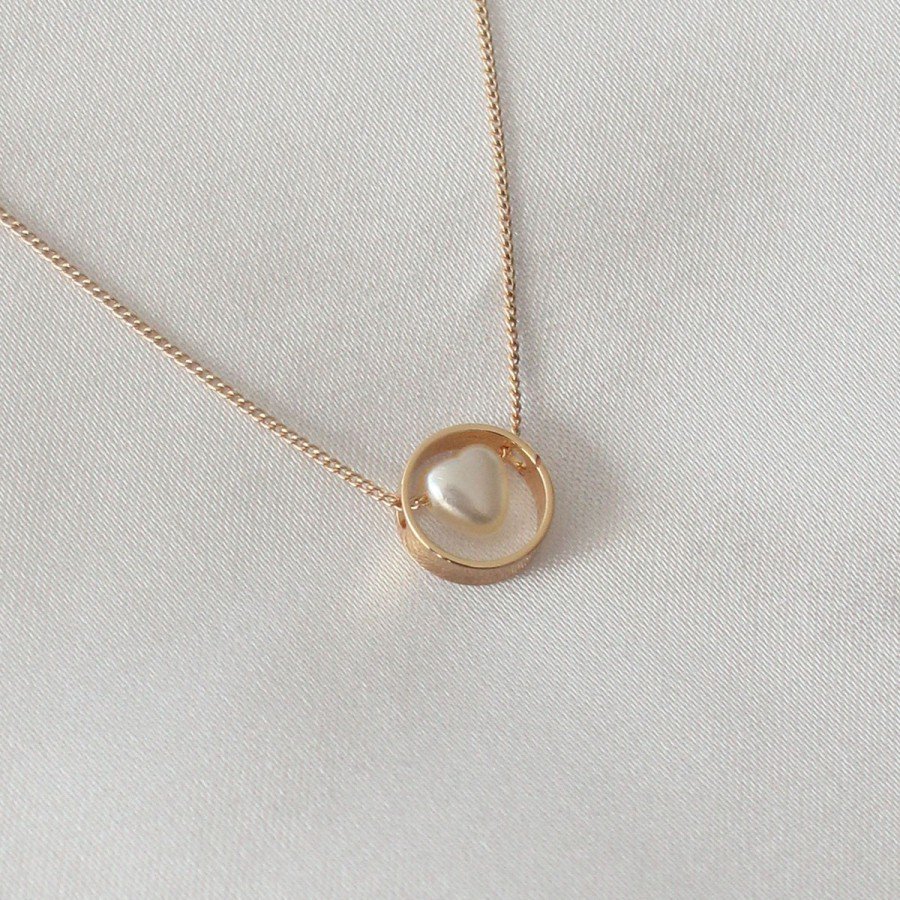 Gold Color Minimal Heart Figure Women s Necklace