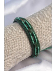 Green Color Leather String Men's Bracelet