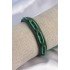 Green Color Leather String Men's Bracelet