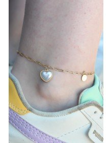 316L Steel Gold Color Heart Model Women's Anklet