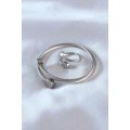 Steel Silver Color Tight Twist Model Men s Bracelet Ring Set