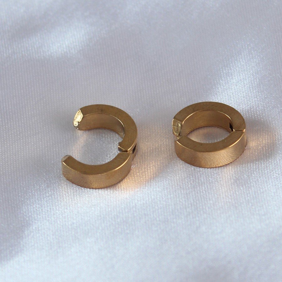 316L Steel Gold Color Compressed Men s Earrings