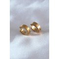 316L Steel Gold Color Compressed Men s Earrings