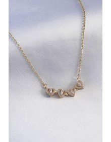 316L Steel Gold Color Openable Zircon Stone Clover Model Women's Necklace