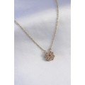 316L Steel Gold Color Openable Zircon Stone Clover Model Women s Necklace