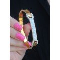 316L Steel Gold Color Zircon Stone Women s Handcuffs