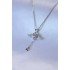 316L Steel Silver Color Winged Heart Figure Zircon Stone Detail Women's Necklace