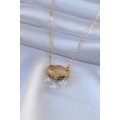 316L Steel Gold Color Lotus Model Zircon Stone Women s Necklace 316L Steel Gold Color Lotus Model Zircon Stone Women s Necklace