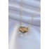 316L Steel Gold Color Lotus Model Zircon Stone Women's Necklace