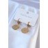 316L Steel Gold Color Eye Processed Zircon Stone Detail Women's Earrings