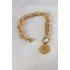 316L Steel Gold Color 2-Piece Chain Model Quarter Gold Women's Bracelet