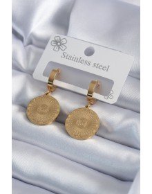 316L Steel Gold Color Processing Detail Women's Earrings