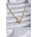 316L Steel Gold Color Zircon Stone Heart Model Infinity Detail Women s Necklace 316L Steel Gold Color Zircon Stone Heart Model Infinity Detail Women s Necklace