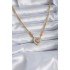 316L Steel Gold Color Zircon Stone Heart Model Infinity Detail Women's Necklace