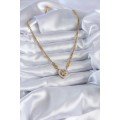 316L Steel Gold Color Zircon Stone Heart Model Infinity Detail Women s Necklace 316L Steel Gold Color Zircon Stone Heart Model Infinity Detail Women s Necklace