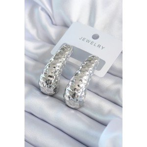 Silver Color Processing Detail Brass Women's Earrings