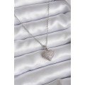 316L Steel Chain Silver Color Zircon Stone Detail Heart Model Women s Necklace