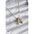 316L Steel Gold Color Bubble  A  Letter Model Women s Necklace