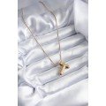 316L Steel Gold Color Bubble  T  Letter Model Women s Necklace